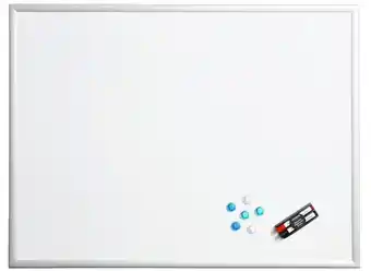 Officeworks J.Burrows Aluminium Frame Whiteboard 1200 x 900mm offer