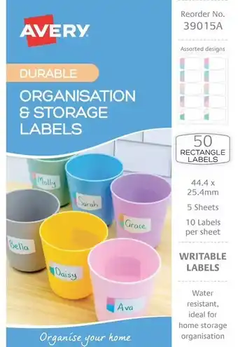 Officeworks Avery 5 Pack Assorted Pastel Labels offer