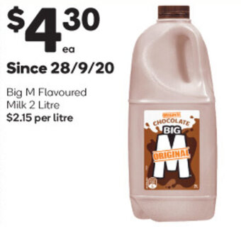 Woolworths Big M Flavoured Milk 2 Litre offer