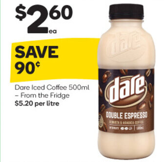 Woolworths Dare Iced Coffee 500ml offer