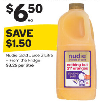 Woolworths Nudie Gold Juice 2 Litre offer