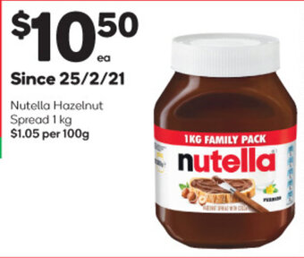 Woolworths Nutella Hazelnut Spread 1kg offer