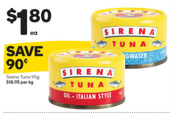 Woolworths Sirena Tuna 95g offer