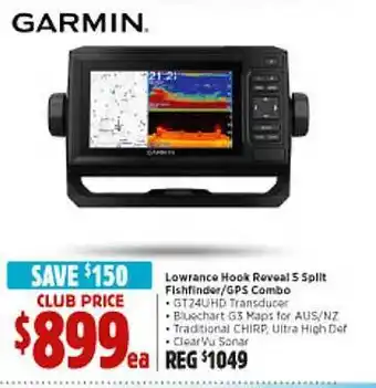 Anaconda Garmin Lowrance Hook Reveal 5 Split Fishfinder Or Gps Combo offer