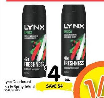 Spar Lynx Deodorant Body Spray offer