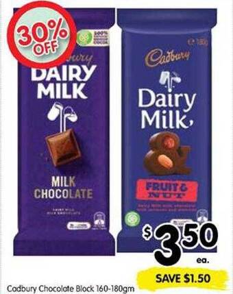 Spar Cadbury Chocolate Block offer