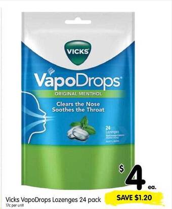 Vicks Vapodrops Lozenges 24 Pack