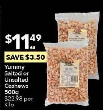 Ritchies Yummy Salted Or Unsalted Cashews offer