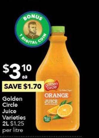 Ritchies Golden Circle Juice offer