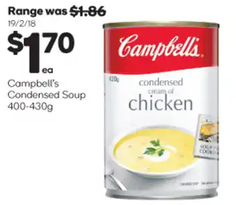 Woolworths Campbell's Condensed Soup 400-430g offer