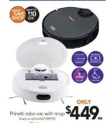 Cheap as Chips Prinetti Robo Vac With Mop offer