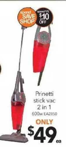 Cheap as Chips Prinetti Stick Vac 2 In 1 offer