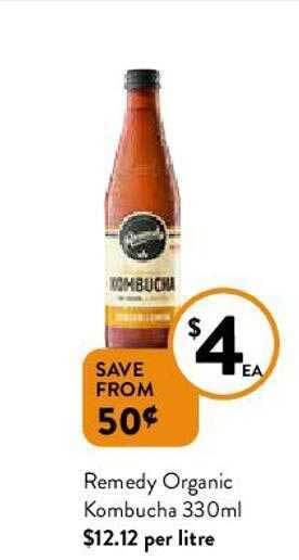 Foodworks Remedy Organic Kombucha 330ml offer