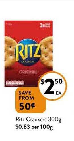 Foodworks Ritz Crackers 300g offer