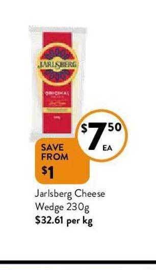Foodworks Jarlsberg Cheese Wedge 230g offer