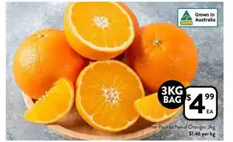 Foodworks Prepacked Navel Oranges 3kg offer