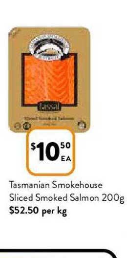 Foodworks Tasmanian Smokehouse Sliced Smoked Salmon 200g offer