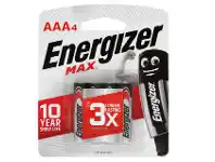 Energizer Max Battery 4 Packs - AAA