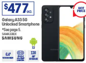 Officeworks Galaxy A33 5G Unlocked Smartphone Samsung offer