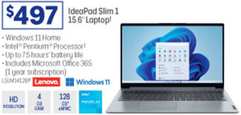 Officeworks IdeaPad Slim 1 15.6" Laptop offer