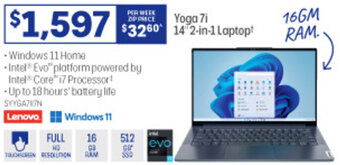 Officeworks Yoga 7i 14" 2-In-1 Laptop offer