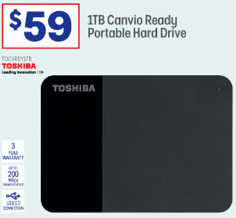 Officeworks 1TB Canvio Ready Portable Hard Drive offer