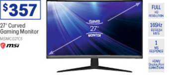 Officeworks 27" Curved Gaming Monitor offer