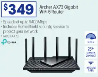 Officeworks Archer AX73 Gigabit WiFi 6 Router offer