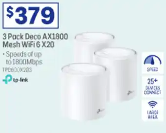Officeworks 3 Pack Deco AX1800 Mesh WiFi 6 X20 offer