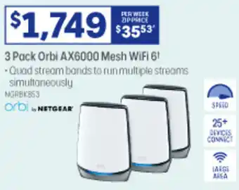 Officeworks 3 Pack Orbi AX6000 Mesh WiFi 6 offer
