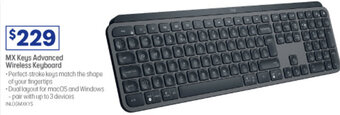 Officeworks MX Keys Advanced Wireless Keyboard offer
