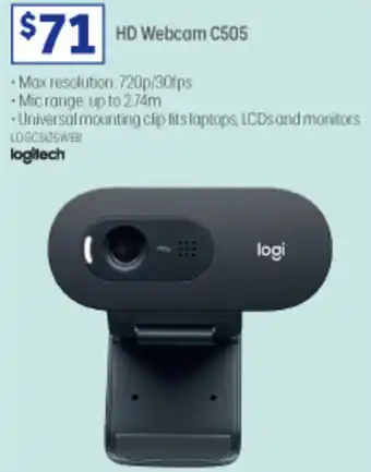 Officeworks HD Webcam C505 offer