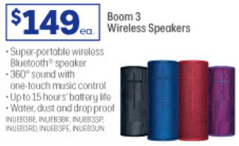 Officeworks Boom 3 Wireless Speakers offer