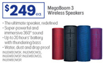 Officeworks MegaBoom 3 Wireless Speakers offer