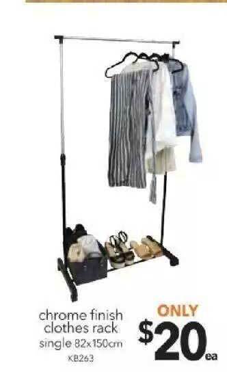 Cheap as Chips Chrome Finish Clothes Rack offer
