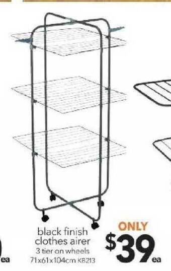 Cheap as Chips Black Finish Clothes Airer offer