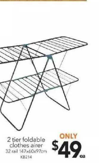 Cheap as Chips 2 Tier Foldable Clothes Airer offer