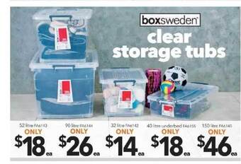 Cheap as Chips Boxsweden Clear Storage Tubs offer