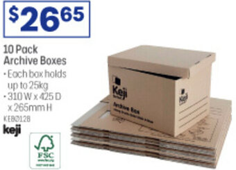 Officeworks 10 Pack Archive Boxes offer