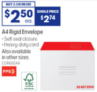 Officeworks A4 Rigid Envelope offer