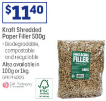 Officeworks Kraft Shredded Paper Filler 500g offer