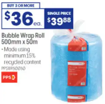 Officeworks Bubble Wrap Roll 500mm x 50m offer