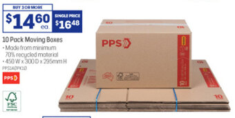 Officeworks 10 Pack Moving Boxes offer