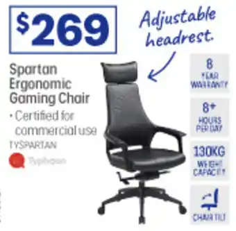 Officeworks Spartan Ergonomic Gaming Chair offer
