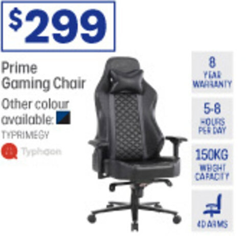 officeworks typhoon prime gaming chair