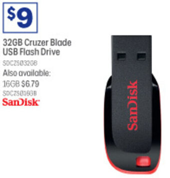 Officeworks 32GB Cruzer Blade USB Flash Drive offer