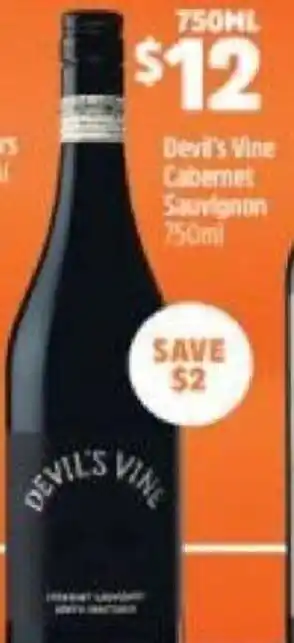 BWS Devil's Vine Cabernet Sauvignon 750 ml offer