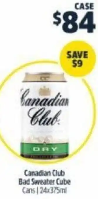 BWS canadian Club Bad Sweater Cube 24x375ml offer