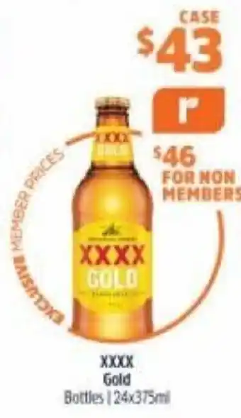 BWS XXXX Gold 24x375ml offer