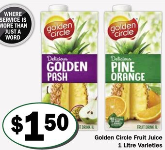 Friendly Grocer Golden Circle Fruit Juice 1 Litre Varieties offer